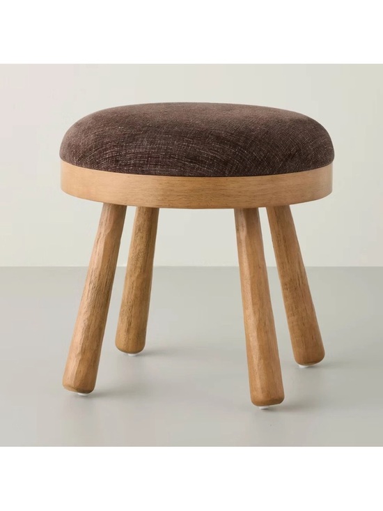 Hearth & Hand w/Magnolia Furniture Other - Hearth & Hand Magnolia Upholstered Round Top Mid Century Ottoman Brown NEW!